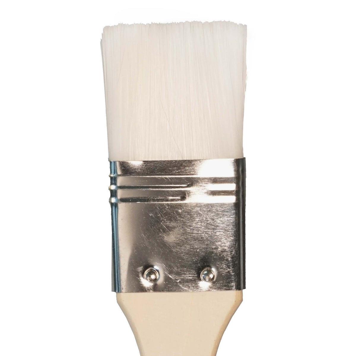 9008 Flat Brush Synthetic Hair White 30 mm