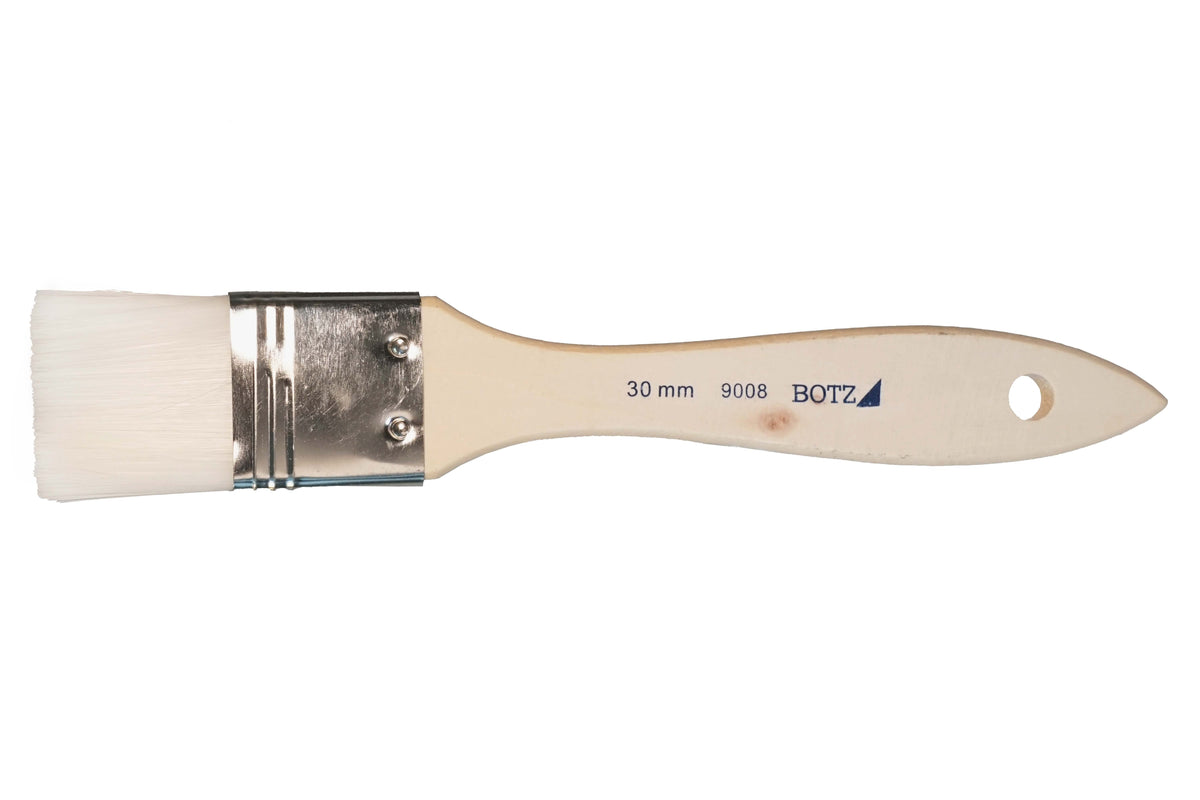 9008 Flat Brush Synthetic Hair White 30 mm